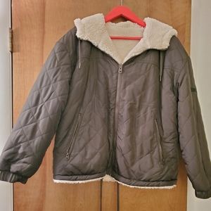 REVERSIBLE LUCKY BRAND SHERPA COAT WORN ONCE